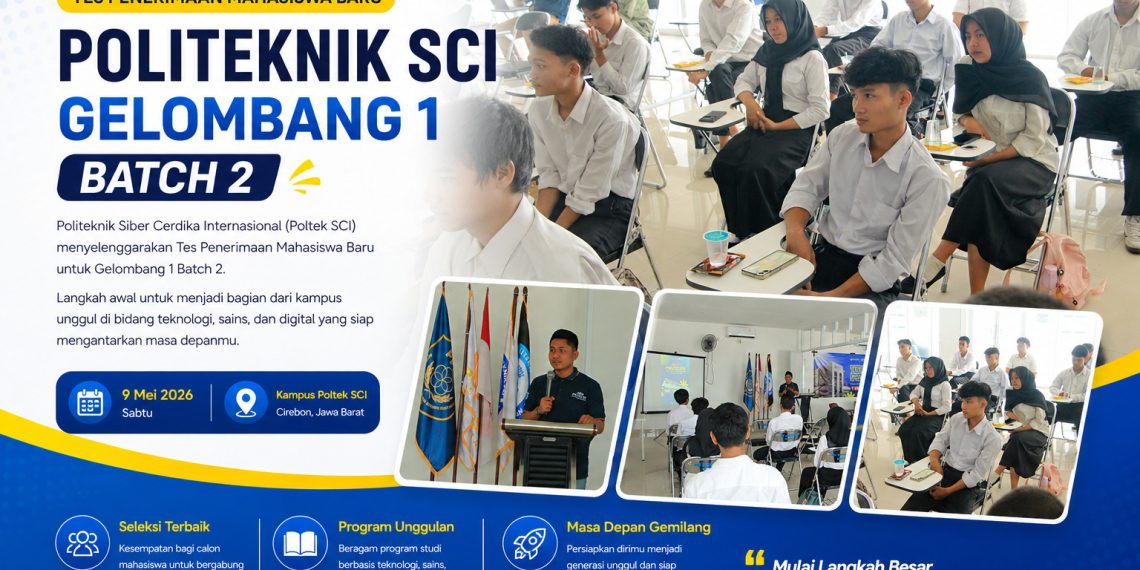 Tes Penerimaan Mahasiswa Baru Politeknik SCI Gelombang 1 Batch 2 Tahun Akademik 2026/2027 Berjalan Lancar